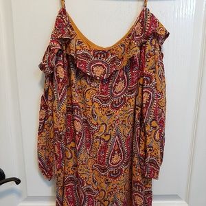Hollister Paisley Cold Shoulder Dress